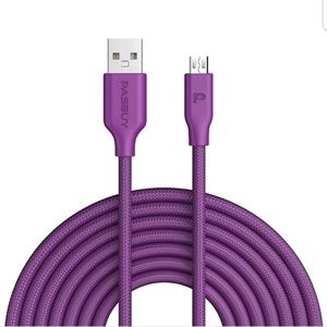 2 New 6.6ft Pasbuy Braided Thick Micro-USB Cables